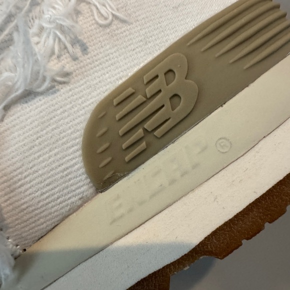 Miu Miu x New Balance 574 
 Distressed White Denim Canvas Sneakers Runners - Picture 8 of 14